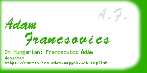 adam francsovics business card