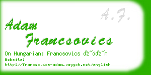 adam francsovics business card